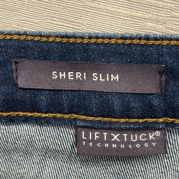 NYDJ Sheri Slim Jeans Womens 16W 36x30 Blue Straight Leg Lift Tuck Tech Denim - Picture 5 of 16